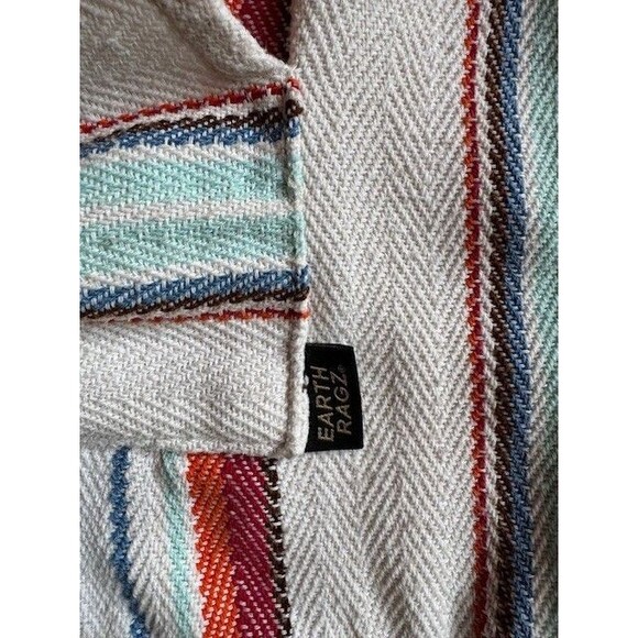 Earth Ragz Recycled Fibers Cotton Blend Hoodie Hooded Jacket Baja Drug Rug XL - Picture 3 of 10